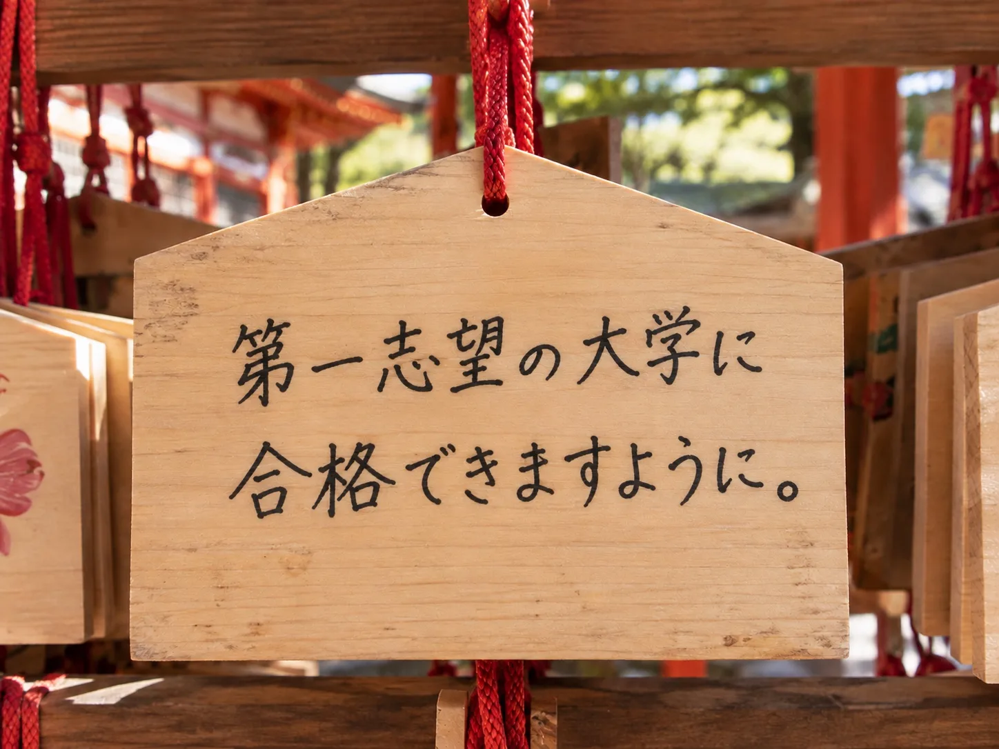 第一志望の大学への合格を願う絵馬