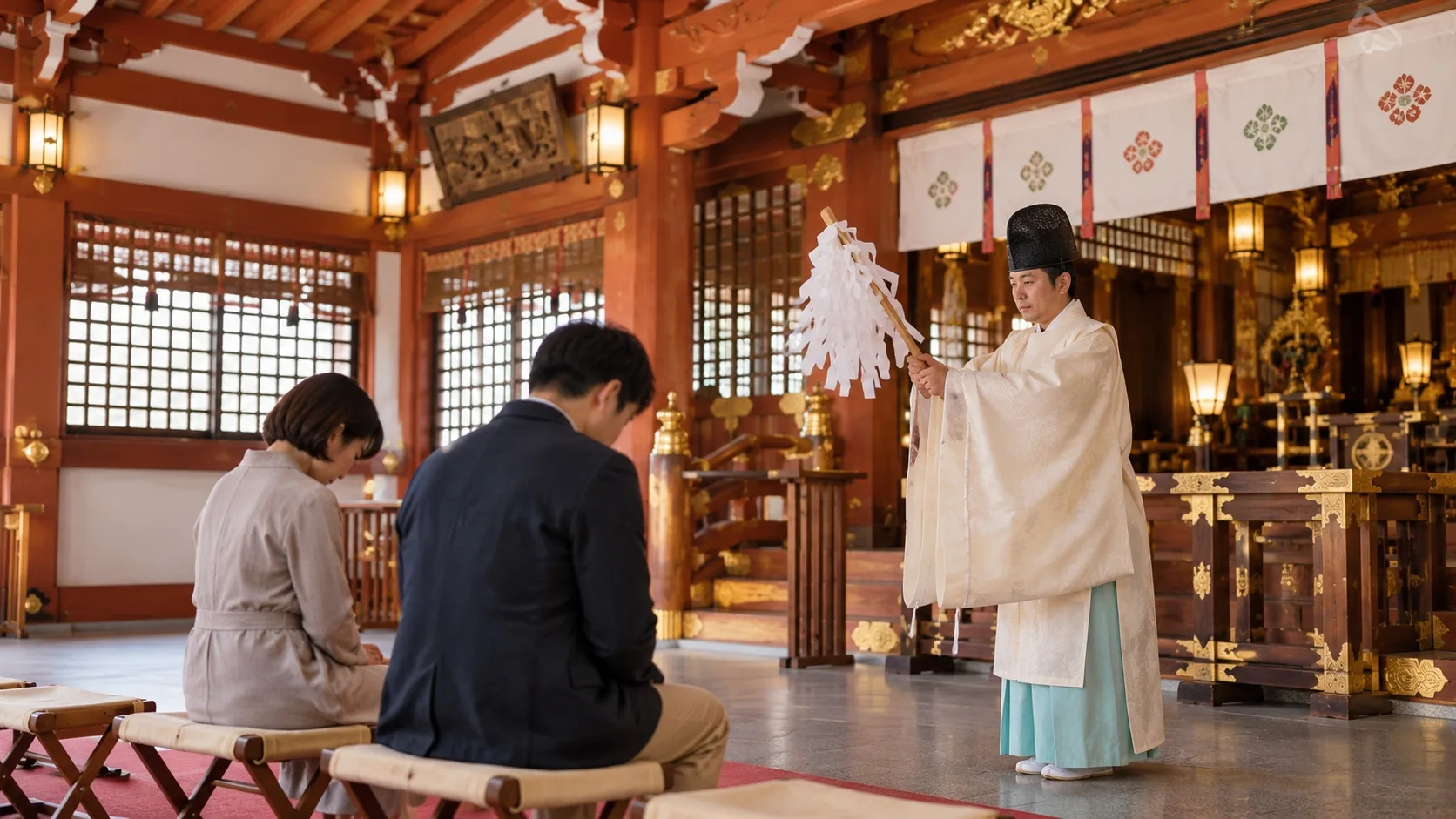 拝殿で執り行われる御祈祷